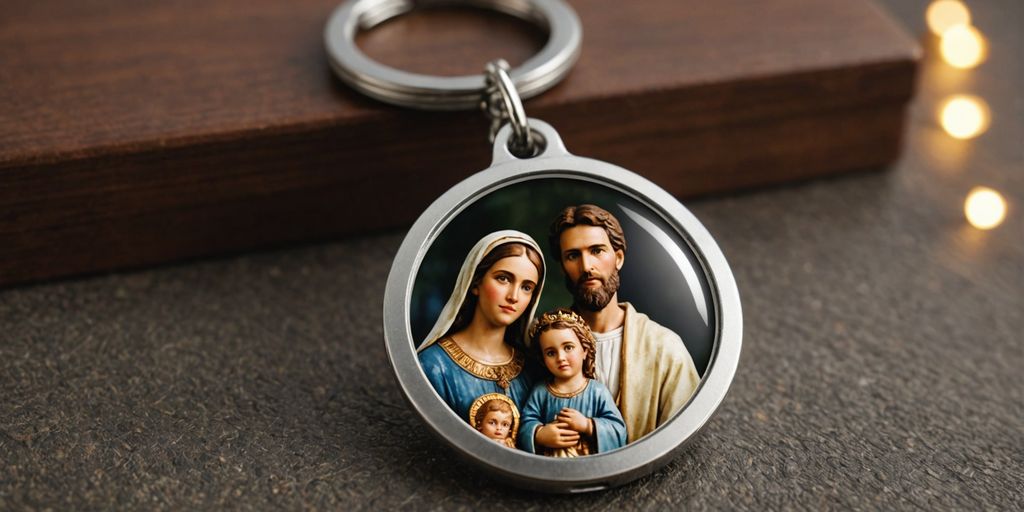 Holy Family keychain, 24/7 service in Belo Horizonte.