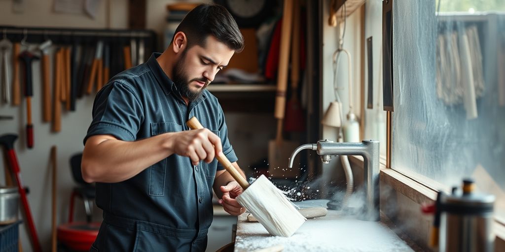 Chaveiro profissional com ferramentas e fechaduras